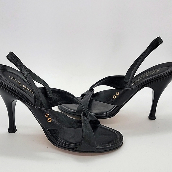 Louis Vuitton Sandals Women Black Leather calf - Picture 9 of 10
